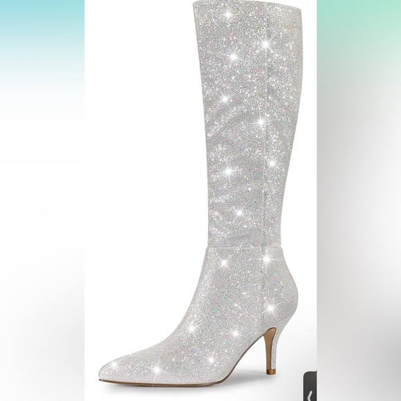 Allegra K Shoes New In Bag Allegra K Womens Sparkle Glitter Pointy Toe Stiletto Knee High